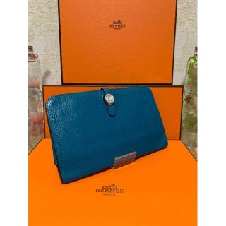 エルメス(Hermes)の☆正規超美品☆エルメス　ドゴン　デュオ　ブルー(財布)