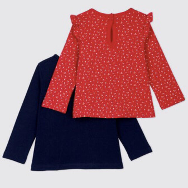 PETIT BATEAU(プチバトー)の新品 プチバトー 36m 95cm 長袖 カットソー２枚組 キッズ/ベビー/マタニティのキッズ服女の子用(90cm~)(Tシャツ/カットソー)の商品写真