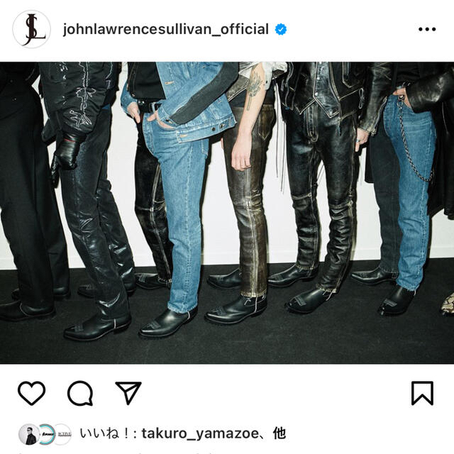 JOHN LAWRENCE SULLIVAN(ジョンローレンスサリバン)のLEATHER 5POCKET PANTS メンズのパンツ(その他)の商品写真