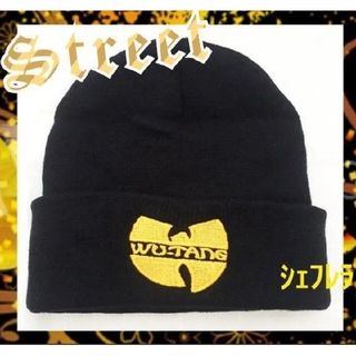 Wu-Tang Clan ウータン クラン　ニットキャップ　ブラック×イエロー(ニット帽/ビーニー)
