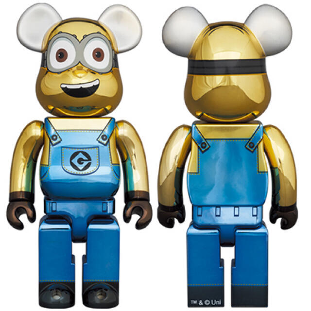 minions DAVVE Chrome 100%&400%ベアブリックセット