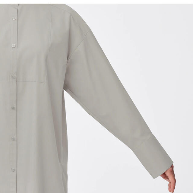 GU(ジーユー)のバンドカラースリットロングシャツ(長袖) レディースのトップス(シャツ/ブラウス(長袖/七分))の商品写真