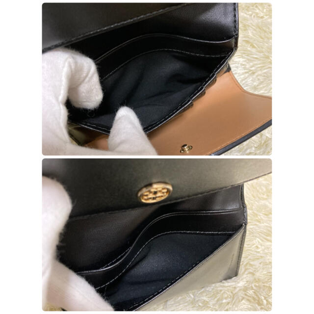 極美品 TORY BURCH ショルダーバッグ ウォレット レザー 黒