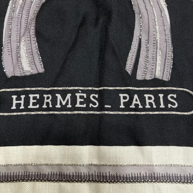 Hermes(エルメス)の正規店購入　HERMES エルメス　カシミヤシルク　シャイニーショール希少品 レディースのファッション小物(ストール/パシュミナ)の商品写真