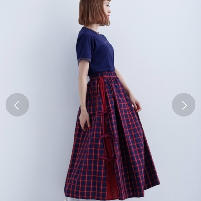 merlot(メルロー)のdaisyさん専用 新品タグ付き merlot チェック柄サイドリボンスカート レディースのスカート(ロングスカート)の商品写真