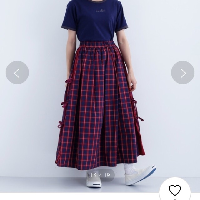 merlot(メルロー)のdaisyさん専用 新品タグ付き merlot チェック柄サイドリボンスカート レディースのスカート(ロングスカート)の商品写真