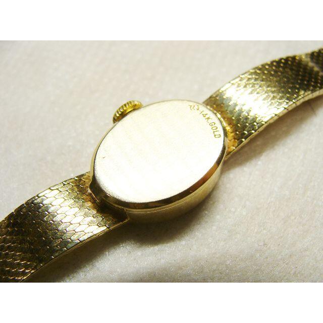 ロレックスアンティークオーバルカットガラスK14金YGゴールドウォッチ腕時計手巻