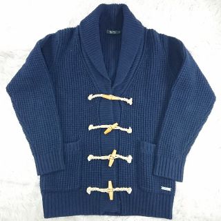 バーバリーブラックレーベル(BURBERRY BLACK LABEL)のバーバリー ブラックレーベル ローゲージ ニット カーディガン M ブルー(カーディガン)