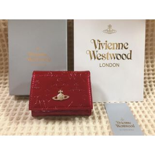 ヴィヴィアンウエストウッド(Vivienne Westwood)のヴィヴィアンウエストウッド 折財布 ダービーチェック　エナメル 赤(財布)