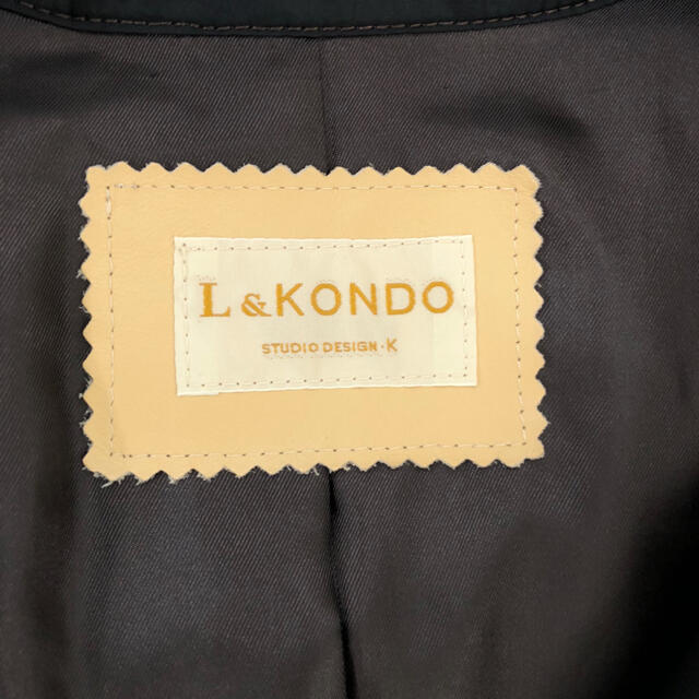 L&KONDO(ルコンド)のL&KONDO/ルコンド/ロングコート/ラムレザー装飾/ブラック/36 レディースのジャケット/アウター(ロングコート)の商品写真