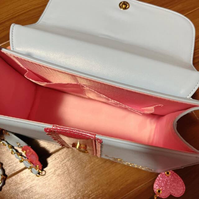 Angelic Pretty(アンジェリックプリティー)のプレゼントリボンバッグ サックス×ピンク ショルダーバッグ レディースのバッグ(ショルダーバッグ)の商品写真