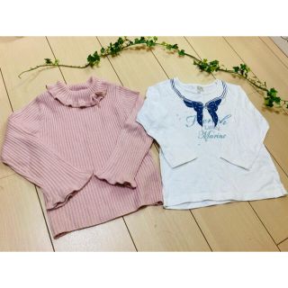 サンカンシオン(3can4on)の3can4on ピンクカットソー＆長袖tシャツおまけ　女の子　100(Tシャツ/カットソー)