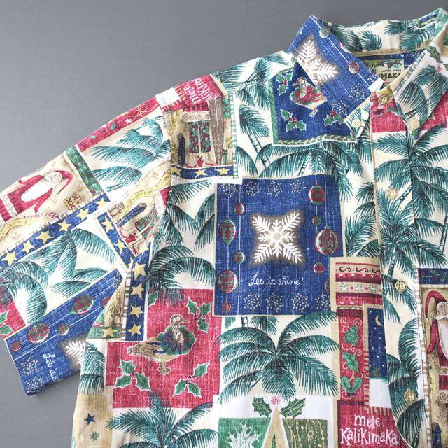 Reyn Spooner(レインスプーナー)の美品レインスプーナー MELE KALIKIMAKA　クリスマス限定アロハシャツ メンズのトップス(シャツ)の商品写真