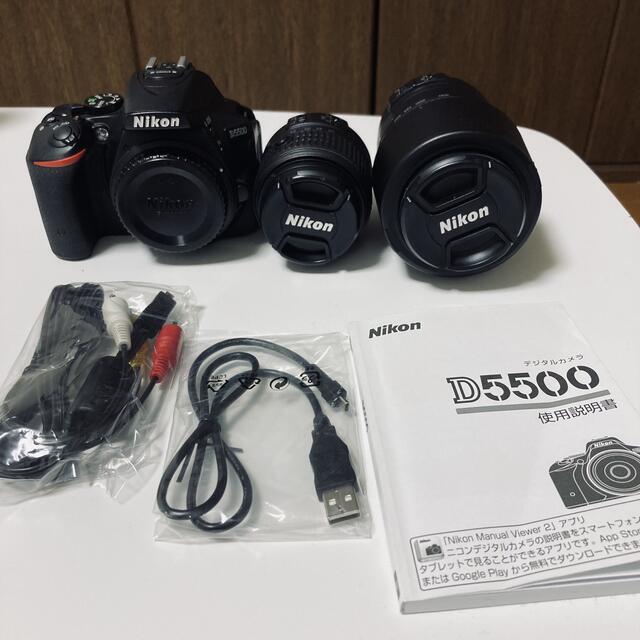 無防塵【すぐに使える】Nikon D5500 ダブルズームキット BLACK