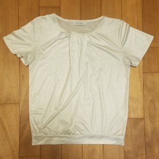 ユナイテッドアローズグリーンレーベルリラクシング(UNITED ARROWS green label relaxing)のGREEN LABEL RELAXING　カットソー　白　光沢　中古(カットソー(半袖/袖なし))