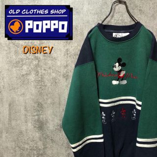 ディズニー(Disney)の【きなこっこ様専用】ミッキービッグキャラ刺繍ロゴライン切替バイカラースウェット(スウェット)