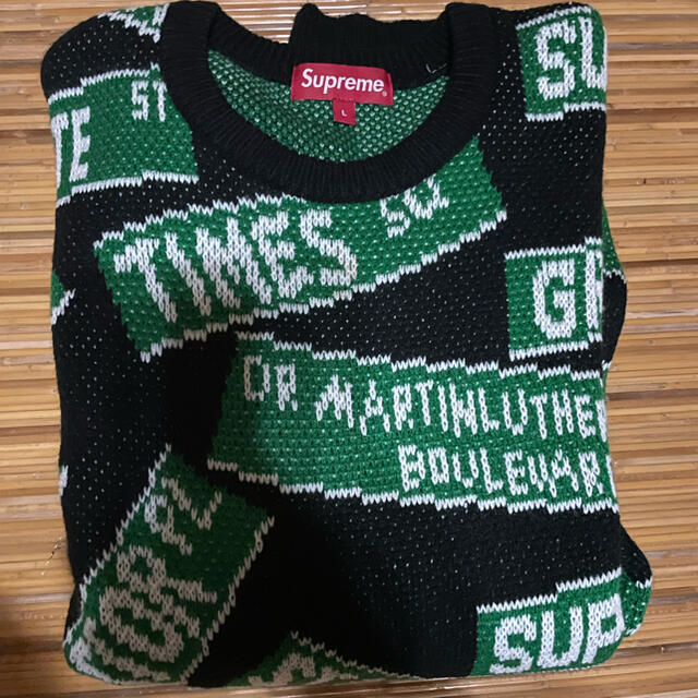 supreme street signs sweater