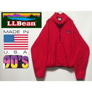 L.L.Bean - 97 90年代 L.L.BEAN 山タグ USA ハーフジップ フリースの ...