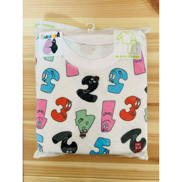 UNIQLO(ユニクロ)のユニクロ キルトパジャマ バーバパパ キッズ/ベビー/マタニティのキッズ服女の子用(90cm~)(パジャマ)の商品写真