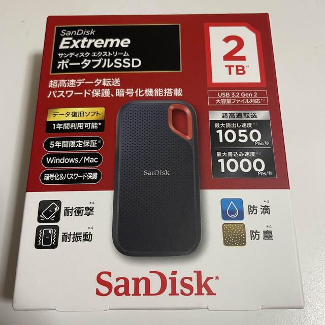 SanDisk SDSSDE61-2T00-J25 2TBポータブルSSD 経典ブランド www