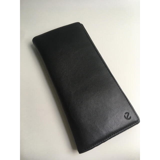 長財布 ecco 黒 レザー 本革 シンプル - 長財布