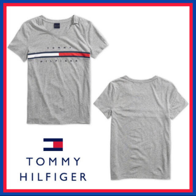 TOMMY HILFIGER(トミーヒルフィガー)の日本未入荷☆TOMMY トミー Tシャツ ロゴ グレー US/Sサイズ レディースのトップス(Tシャツ(半袖/袖なし))の商品写真