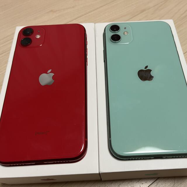 新品 Apple - iPhone11 レッド64GB グリーン128GB スマートフォン本体