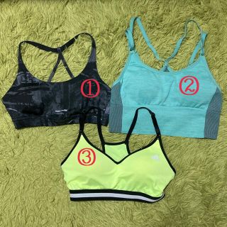 リーボック(Reebok)のスポーツブラ(Reebok、GU、adidas)3点セット(トレーニング用品)