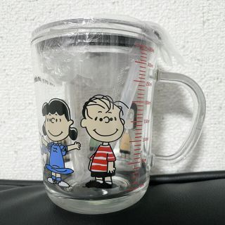 スヌーピー(SNOOPY)の新品未使用 350ml スヌーピー 蓋付きマグカップ ストロー付き コップ(食器)