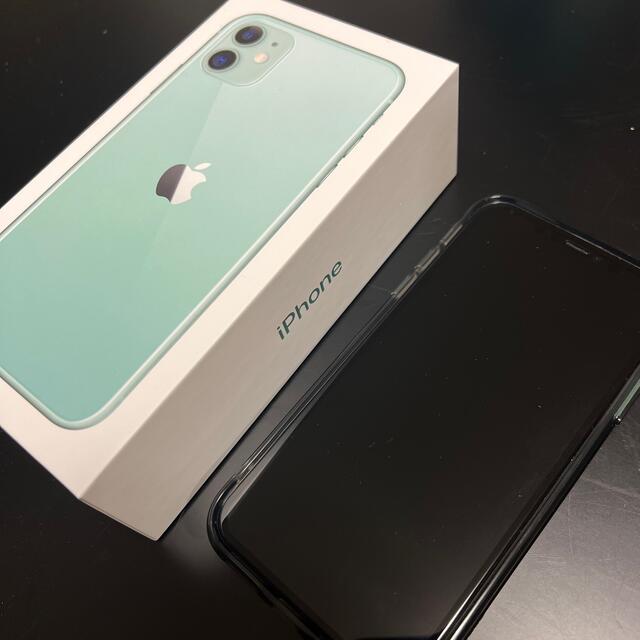 iPhone(アイフォーン)のiPhone11  Green 128GB 残積なし　バッテリー100% スマホ/家電/カメラのスマートフォン/携帯電話(スマートフォン本体)の商品写真