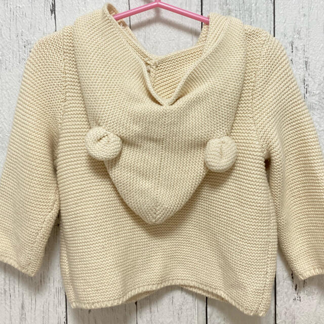 babyGAP(ベビーギャップ)のbaby GAP アウター　白　80 耳付き キッズ/ベビー/マタニティのベビー服(~85cm)(ジャケット/コート)の商品写真