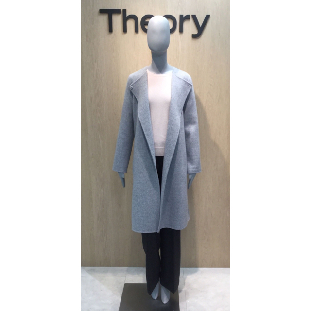 Theory luxe 19aw ノーカラーコート インディゴ