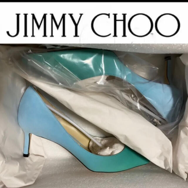 正規品JIMMY CHOO  36.5  Romy 60  MINT/SKY