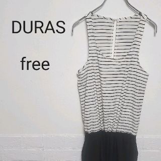 デュラス(DURAS)の『DURAS』ノースリーブ　オールインワン　パンツ　フリー(オールインワン)