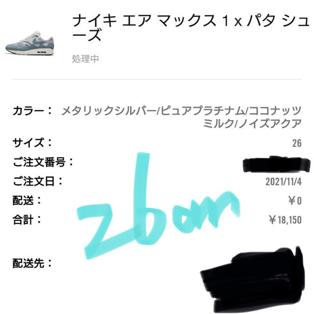 ナイキ　エアマックス1　パタ　Airmax1 patta nike 1