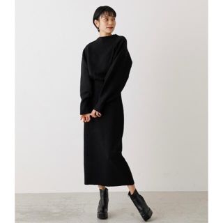 アズールバイマウジー(AZUL by moussy)のBOTTLE NECK BLOUSING ONE PIECE(ロングワンピース/マキシワンピース)