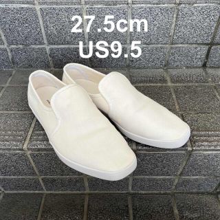 ユニクロ(UNIQLO)のUNIQLO AND LEMAIRE キャンバススリッポンホワイト 27.5cm(スニーカー)