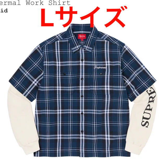 plaidサイズsupreme thermal work shirt plaid Lサイズ