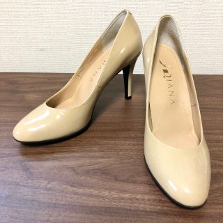 ダイアナ(DIANA)のDIANA ダイアナ エナメル プレーントゥ パンプス ベージュ 23cm(ハイヒール/パンプス)