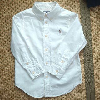 ラルフローレン(Ralph Lauren)のラルフローレン　白シャツ　キッズ110cm　ボタンダウン　1度着用　ワンポイント(ブラウス)