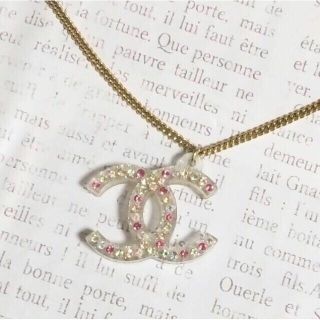 シャネル(CHANEL)のシャネル ネックレス クリア ココマーク マルチ ラインストーン ゴールド ☆(ネックレス)