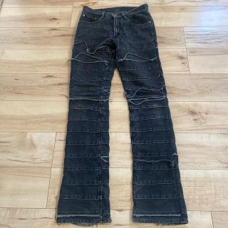 HYSTERIC GLAMOUR ヒステリックグラマー 2AP-0170 KINKY JEANS ツギハギ ウミヘビ 星条旗 パッチワーク フレア デニム インディゴブルー系 F