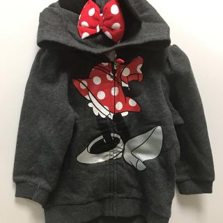 エイチアンドエム(H&M)の新品✨85ミニーちゃんリボン付き♡ソフト裏起毛パーカーH&M(トレーナー)