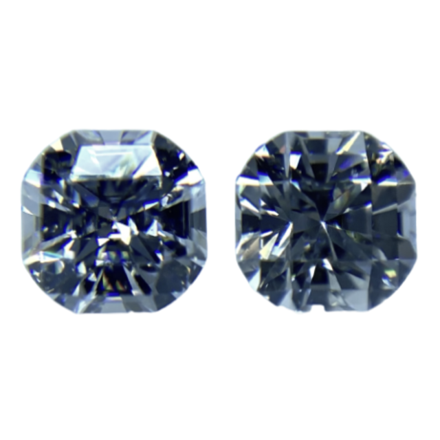変わったカット。ダイヤモンド D/F VS2/0.278ct/0.257ct
