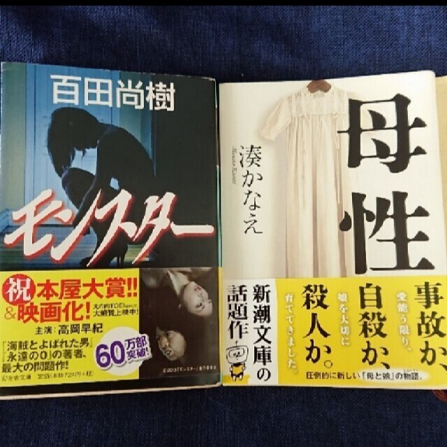 湊かなえ「母性」百田尚樹「モンスター」二冊セット エンタメ/ホビーの本(文学/小説)の商品写真