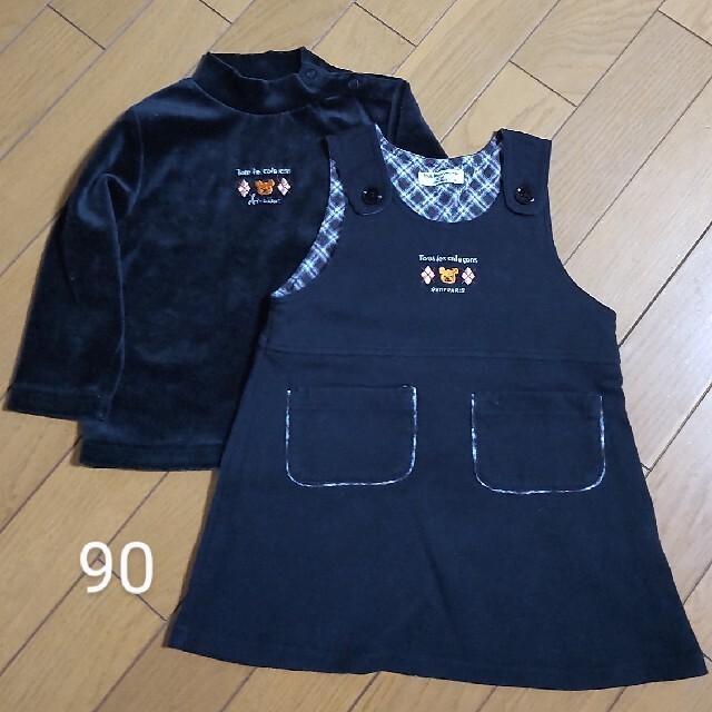 PARIS(パリス)のTous les calecons カットソー　ジャンパースカート　セット　 キッズ/ベビー/マタニティのキッズ服女の子用(90cm~)(その他)の商品写真