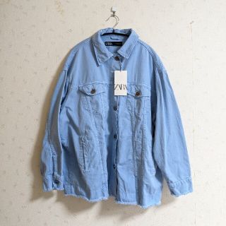 ザラ(ZARA)のZARA★シャツジャケット★Lサイズ★ブルー(その他)