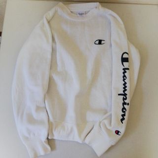 チャンピオン(Champion)の150　チャンピョン　トレーナー　白　ロゴ　裏起毛(Tシャツ/カットソー)