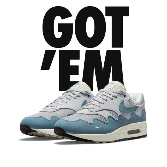 【28cm】Patta × Nike Air Max 1 Noise Aqua