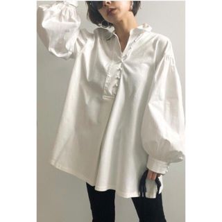 アメリヴィンテージ(Ameri VINTAGE)のAMERI◆PUFF SLEEVE COMBINATION TOP ホワイト(シャツ/ブラウス(長袖/七分))